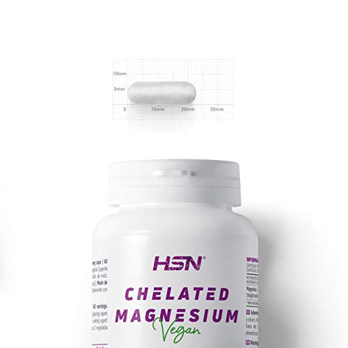 Bisglicinato de Magnesio de HSN | 350 mg de Magnesio por Dosis Diaria | Suplementación para 2 Meses con Magnesio de Alta Biodisponibilidad y Absorción | No-GMO, Vegano, Sin Gluten