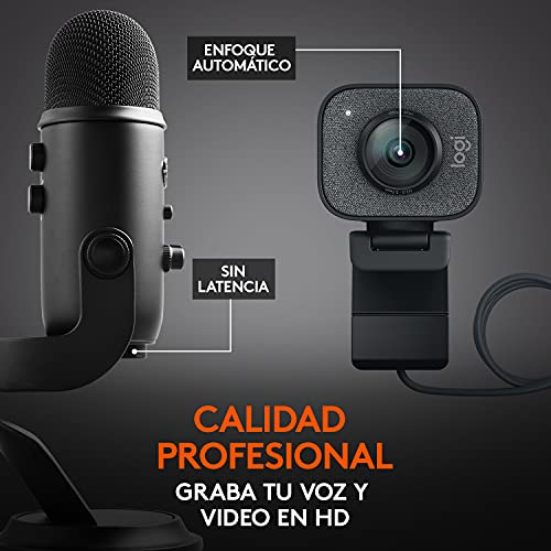 Blue Microphones Yeti Professional USB Micrófono + Logitech StreamCam - Webcam de transmisión en Vivo
