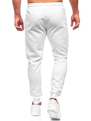 BOLF Hombre Pantalón De Chándal Pantalones de Algodón Estilo Deportivo CK01 Blanco M [6F6]