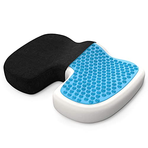 bonmedico Orthopedic Seat Cushion with Gel-Layer, Memory Foam Cushion for Coccyx Pain Relief, Pressure Relief e.g. bedsores. For Car Seat, Office Chair or Wheelchair, Large