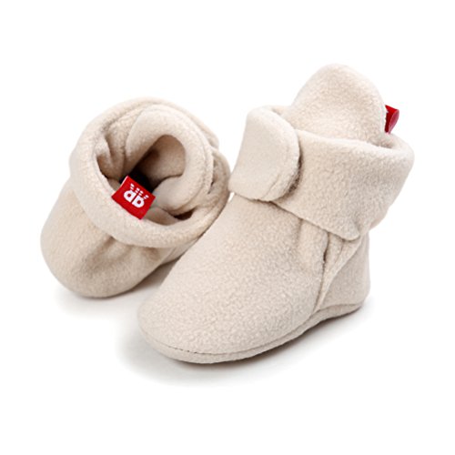 Botas de Niño Calcetín Invierno Soft Sole Crib Raya de Caliente Boots de Algodón para Bebés (0-6 Meses, Caqui, Tamaño de Etiqueta 11)