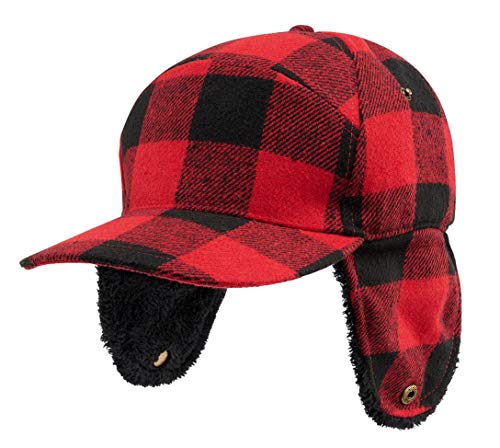 Brandit Lumberjack Wintercap Gorro para Clima frío, Rot-Schwarz, Einheitsgröße Unisex Adulto