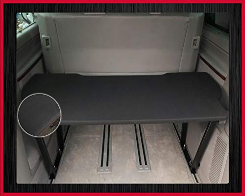 BREMER SITZBEZÜGE Multivan Multiflexboard - Extensión de cama plegable con colchón compatible con VW T5 y T6 FB: color negro