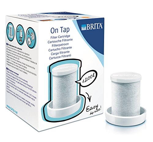 BRITA On Tap Filtro de agua para grifo – 4 Cartuchos de recambio para el sistema de filtración On Tap – 12 meses de agua filtrada