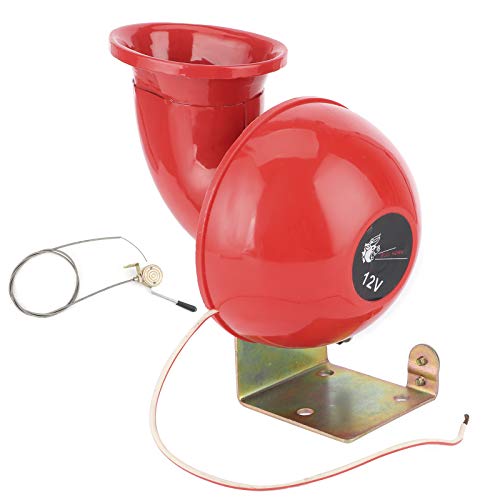 Bull Horn, 110 dB, 12 V, bocina eléctrica para coche, color rojo, alimentada por cable con interruptor de palanca manual para Boat Truck Lowrider