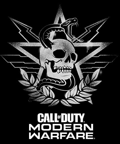 Call of Duty Modern Warfare - Skull Motif - Camiseta negra para hombre de manga corta con impresión frontal - Producto oficial de camiseta Negro L