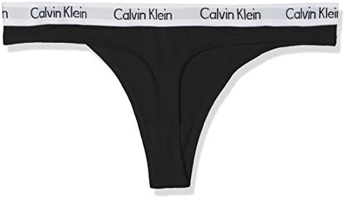 Calvin Klein THong 3PK, Tanga para Mujer, Negro/Blanco (Black/White/Black), M