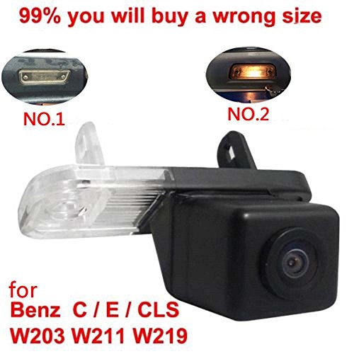 Cámaras de visión trasera Universal Vista trasera cámara CCD Chip (Negro) para MERCEDES BENZ clase C/E – Class W203 W211 W219 CLS HD