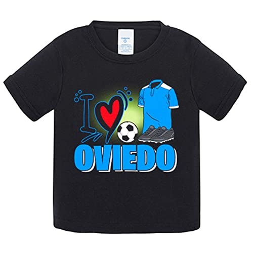 Camiseta bebé para enamorado de su equipo de fútbol de Oviedo - Negro, 2 años