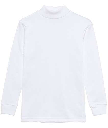 Camiseta termica Interior Niños Cuello Medio Alto Semi Cisne Manga Larga Colores Lisos (Blanco, 10 años)