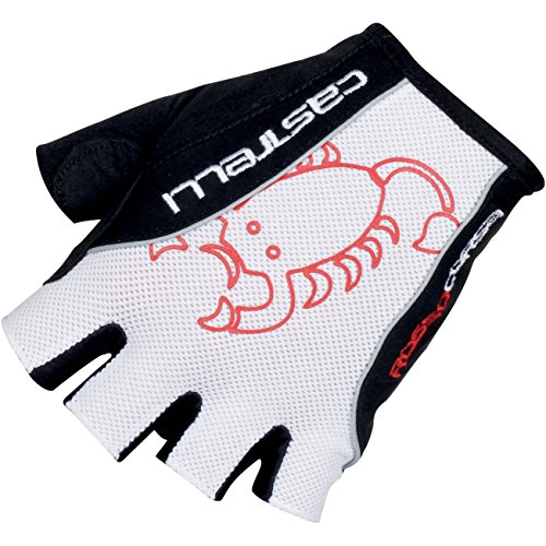 castelli - Rosso Corsa Classic Glove, Color Blanco,Negro, Talla S