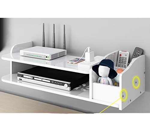 Catekro, Mueble de TV para pared, estantes de PVC de gran capacidad para módem o reproductor de DVD, 40 x 20 x 12,5 cm