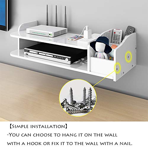 Catekro, Mueble de TV para pared, estantes de PVC de gran capacidad para módem o reproductor de DVD, 40 x 20 x 12,5 cm