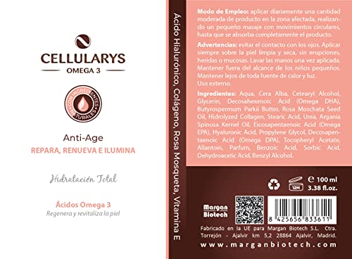 Cellularys Omega 3 Crema Regeneradora, Amarillo, 100 ml