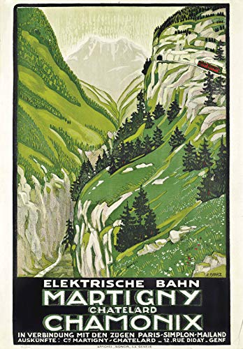 Chamonix Montagne - Póster de reproducción, 50 x 70 cm, papel 300 g, venta del archivo digital HD posible, consulta (tienda: cartel vintage.FR)