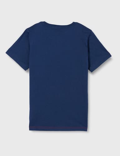 Champion Seasonal 90's Block Crewneck T-Shirt Camiseta, Blue & Red, 7-8 Years para Niños