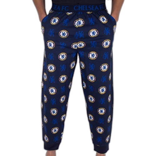 Chelsea FC - Pantalones de Pijama Oficiales - para Hombre - Azul Real - Large