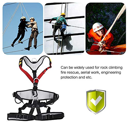 Cinturones de Seguridad para Hombre y Mujer, Arnés de Seguridad de Escalada de Montaña Ajustable Multiusos para Rescate Escalar Montañismo