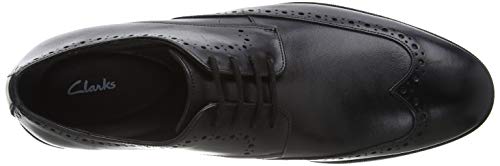 Clarks Stanford Limit, Zapatos de Cordones Derby Hombre, Negro (Black Leather Black Leather), 45 EU