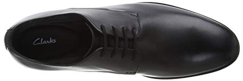 Clarks Stanford Walk, Zapatos de Cordones Derby Hombre, Negro (Black Leather Black Leather), 44 EU