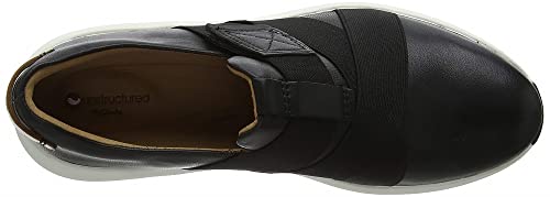 Clarks Un Rio Strap Zapatillas Mujer, Negro (Black Leather Black Leather), 39.5 EU