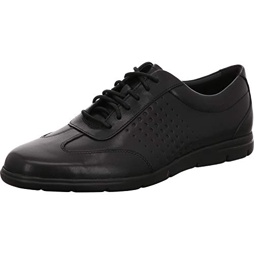 Clarks Vennor Vibe, Zapatos de Cordones Derby Hombre, Negro (Black Leather-), 42 EU