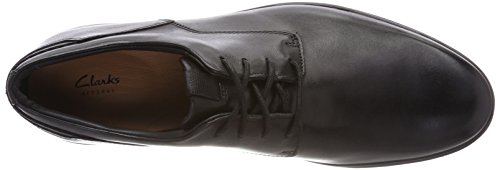 Clarks Vennor Walk, Zapatos de Cordones Derby Hombre, Negro (Black Leather), 44 EU