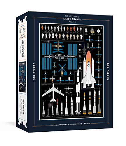 Clarkson Potter The History of Space Travel Puzzle: Astronomical 500-Piece Jigsaw Puzzle & Poster : Jigsaw Puzzles for Adults (Pop Chart Lab)