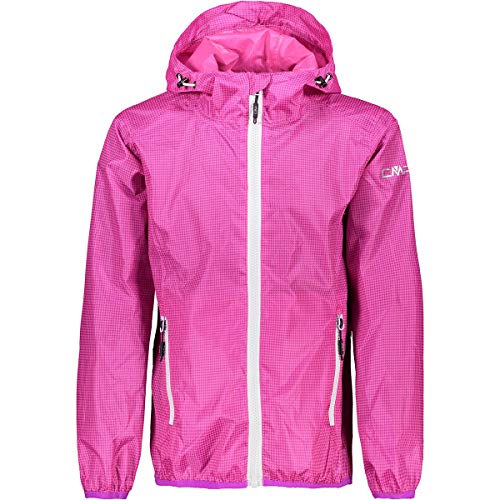 CMP Rain Jacket with Fixed Hood Chaqueta Impermeable con Capucha, Chica, Violet-Fuxia, 164