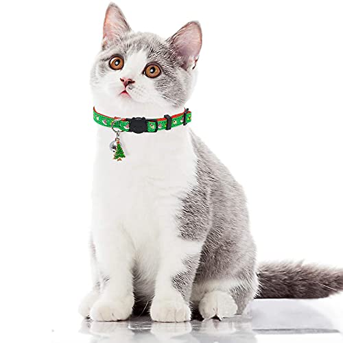 Collar para gatos con cierre de seguridad, 3 unidades de collar para gatos + 3 unidades de diferentes tipos de colgantes para gatos, collar bonito y elegante