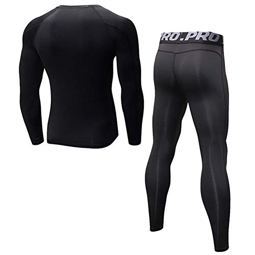 Conjunto de ropa interior térmica para hombre, camiseta de cuerpo y pantalón bajo de invierno, esquí, montaña, ciclismo o moto
