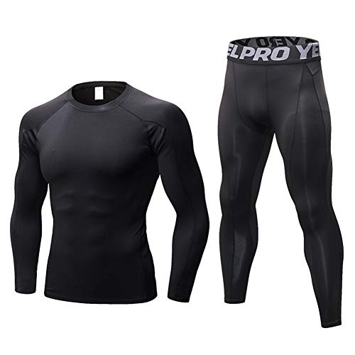 Conjunto de ropa interior térmica para hombre, camiseta de cuerpo y pantalón bajo de invierno, esquí, montaña, ciclismo o moto