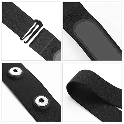 CooSpo Heart Rate Chest Strap Replacement Belt Adjustable Elastic Band - 36" Black