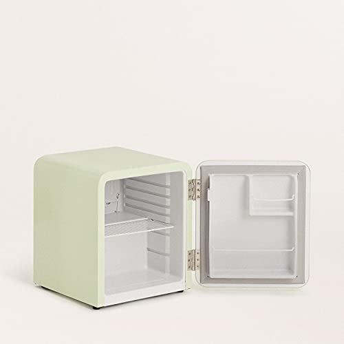CREATE/RETRO FRIDGE 50 GOLD/Frigorífico verde pastel maneta oro/Minibar, sin congelador, 50 cm