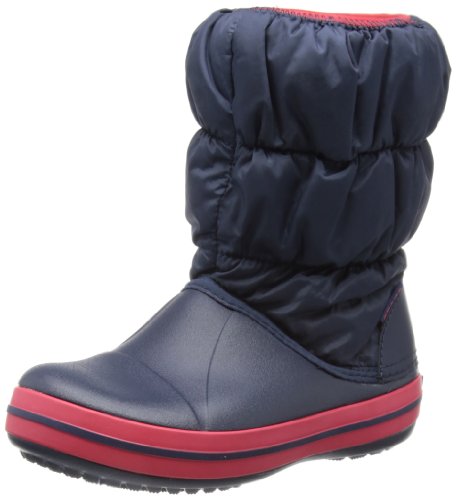 Crocs Winter Puff Boot Kids, Botas de Nieve Unisex Niños, Azul (Navy/Red), 28/29 EU
