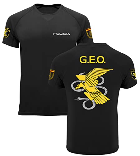 Crossfire Camiseta Geo Grupo Especial de Operaciones de la Policía Nacional de Entrenamiento (M, Negro)