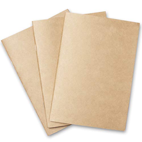Cuaderno de dibujo de tapa suave para principiantes. Papel de dibujo blanco de 165 g/m², tamaño A3 y A4. Para técnicas mixtas Pack of 3 - A5, Kraft