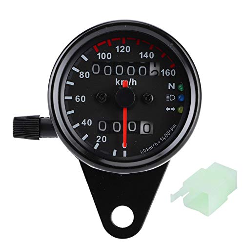 cuentakilómetros moto homologado + Akozon Medidor de velocidad universal para moto, medidor de velocidad, doble pantalla digital KM/H (negro)