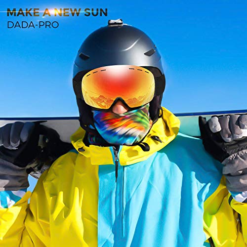 DADA-PRO Gafas de esquí, gafas de snowboard para hombres y mujeres sobre gafas OTG antiniebla sin marco Jet Snow, gafas de sol con protección UV (Naranja)