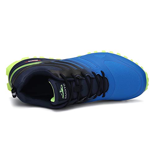 Dannto Zapatillas de Deporte Hombre Zapatos para Correr Aire Libre y Deporte Athletic Cordones Zapatillas De Running Trail Tenis Basket Respirable Gimnasio Sneakers （Azul-B,43