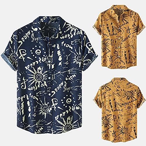Dasongff Camisa hawaiana de manga corta para hombre, con estampado hawaiano, holgada, estilo retro impreso, para el tiempo libre, verano, informal, cómoda para la playa, para carnaval o fiestas