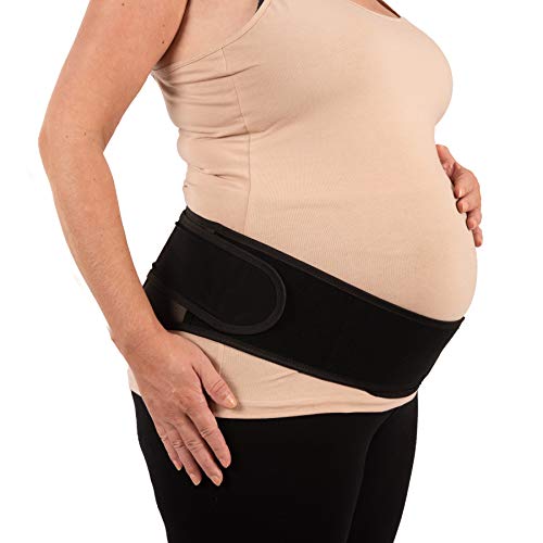 Deluxe Set de embarazo que consta de 2 correas ajustables para el vientre del bebé con soporte para la espalda (color piel y negro) (S-XXL), set de regalo para mujeres embarazadas