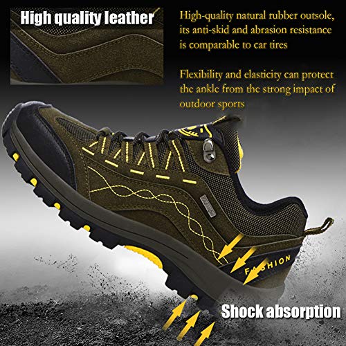 DimaiGlobal Zapatillas de Trekking para Hombres Zapatillas de Senderismo Botas de Montaña Impermeable Antideslizantes AL Aire Libre Deportes Escalada Negro,38EU