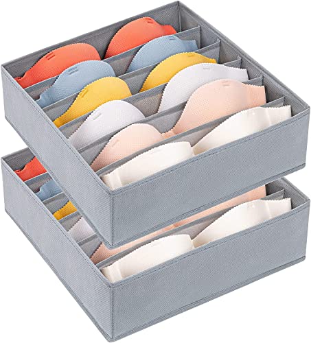 DIMJ organizador sujetador cajas organizador ropa interior organizador cajones plegables con cremalleras cajas almacenaje de tela adecuadas para sujetadores calcetines y corbatas, armario, cinturón