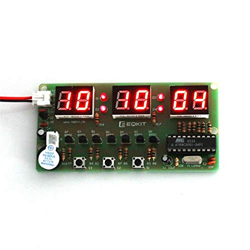 DIY Kits Reloj Electrónico Digital C51, YCL-6 Piezas Electrónicas Componentes Electrónicos Temporizador de Reloj Digital para Ejercicio de Soldadura