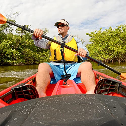 DOCADAN Paquete de 2 correas para remo de kayak, correa elástica segura para paletas y bastones de pesca, liberación rápida, anillos de goteo incluidos
