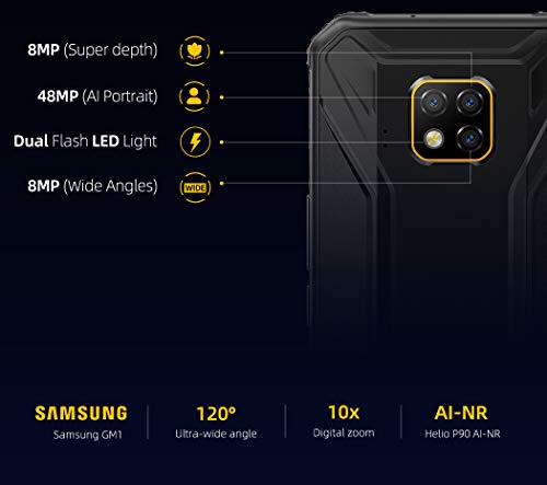DOOGEE S95 (2020) Móvil Antigolpes - Helio P90 Octa-Core 6GB RAM 128GB ROM, 48MP AI Cámara Triple, Android 9.0 IP68 Móviles Todoterreno Resistentes, Pantalla FHD + de 6.3", NFC, Carga Inalámbrica