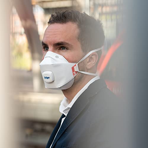 Dräger X-plore® 1930 V 10 Mascarillas de protección respiratoria FFP3, máscaras Anti Polvo para Trabajos de construcción, Pintura y químicos | Talla M/L