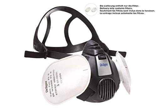 Dräger X-plore Pure P3 filtros | 20 filtros Frente a partículas de Polvo para mascarilla de Seguridad | Compatible con máscaras Dräger X-plore 3300/3500/5500
