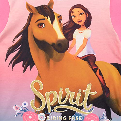 DreamWorks Pijamas de Manga Larga para niñas Spirit Riding Free Multicolor 9-10 Años